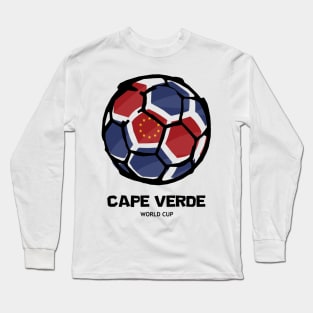 Cape Verde Football Country Flag Long Sleeve T-Shirt